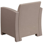 Flash Furniture Light Grey Faux Rattan Chair with All-Weather Light Grey Cushion-Dense Foam Cushion