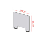 Mark Maker Modular Sneeze Guard Front - 23.5" W x 23.5" H panel 1/4" Clear Acrylic -2 4" aluminum bottom rails -with 4"x12" pass-Made from 1/4” clear acrylic.