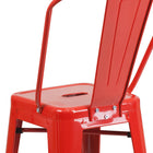Flash Furniture 24" High Red Metal Indoor-Outdoor Counter Height Stool with Back-Seat Size: 12''W x 12''D