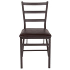 Flash Furniture HERCULES Brown Folding Ladder Back Metal Chair with Brown Vinyl Seat-Metal Dining Chair