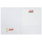 JAM Paper Two Pocket Presentation Folders, White Linen, 100 Pack (95448B)-2 pocket