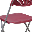 Flash Furniture HERCULES Series Burgundy Plastic Fan Back Folding Chair-Ventilated Fan Back