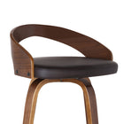 Armen Living Sonia 26" Counter-Height Bar Stool - Brown-360-degree swivel, foam padded seat, sturdy chromed metal footrest