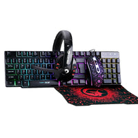 Marvo Scorpion 4-in-1 Keyboard, Mouse, Headset and Mouse Pad Gaming Starter Kit-Rainbow mixed colours backlight keyboard