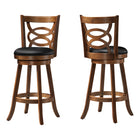 Monarch Specialties 1251 Barstool - Swivel/Dark Oak Bar Height - 2 Pack-Set of 2 barstool chairs
