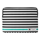Vangoddy Luxe Series 14" Laptop Sleeve - Striped - Blue-Lightweight, padded, and water resistant PU leatherette sleeve protects your device from bumps, scratches, and other damages