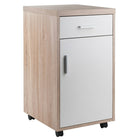 Winsome 18220 Kenner Mobile Storage Cabinet, 1 Drawer, Reclaimed Wood/White Finish-Constructed of composite wood, White and reclaimed wood finish