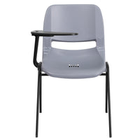 Flash Furniture Grey Ergonomic Shell Chair with Right Handed Flip-Up Tablet Arm-Set of 5 Multipurpose Tablet Arm Chairs