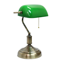 Simple Designs Incandescent Table Lamp - Green-Antique Nickel Finish