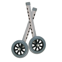 Drive Medical Extended Height 5" Walker Wheels and Legs Combo Pack, 2 Pack-Grey, Rubber