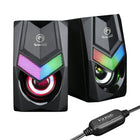 Marvo SG118 USB Powered, 3.5mm Plug RGB LED Gaming Speakers, 2 Pack-Frequency response: 150 Hz - 20 KHz