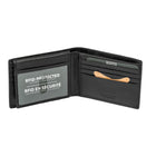 Roots Men's Slim Bifold Wallet with Top ID Wing - Black-2 Slot Pockets