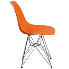 Flash Furniture Elon Series Plastic Chairs with Chrome Base - Orange - 2 Pack-Curved Arms