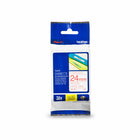 Brother Genuine TZe252 Laminated Tape for P-touch Label Makers - 24 mm wide x 8 m long - Red on White-Red on white laminated TZe 24 mm tape for use with Brother P-touch label makers 