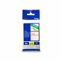 Brother Genuine TZe252 Laminated Tape for P-touch Label Makers - 24 mm wide x 8 m long - Red on White-Red on white laminated TZe 24 mm tape for use with Brother P-touch label makers 