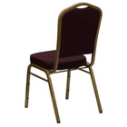 Flash Furniture HERCULES Crown Back Stacking Banquet Chair with Gold Frame - Burgundy Patterned Fabric-Crown Back Design