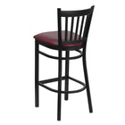 Flash Furniture HERCULES Series Black Vertical Back Metal Restaurant Barstool - Burgundy Vinyl Seat - 2 Pack-2.5" Thick Foam Padded Seat