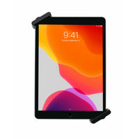 CTA Digital Adjustable Anti-Theft Security Grip with Hand Strap for 7" to 13" Tablets - Black-Grip mechanism rotates 360 degrees for easy handheld landscape and portrait orientations