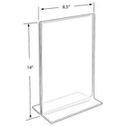 Azar Displays 14" x 8.5" Vertical Double Sided Stand Up Acrylic Sign Holder, Clear, 10 Pack (152706)-Highlight important information from two different angles