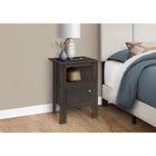 Monarch Specialties 2145 Accent Table - Brown Oak Night Stand With Storage-Product dimensions: 17.25 Inch W x 14 Inch D x 24.25 Inch H