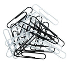 JAM Paper Coloured Jumbo Paper Clips, Black and White, 60 Pack (352333545)-Size: 2 Inches (Large/Jumbo)
