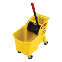 Rubbermaid Tandem Bucket and Wringer Combo-One-piece design - integrated bucket and wringer