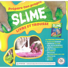 Mud Puddle Make Your Own SLIME - French-Includes  2  50ml bottles of clear liquid glue, 1  30ml bottle of slime activator, vibrant neon colored powder, glow-in-the-dark powder, 2 sticks and a spoon for mixing the ingredients