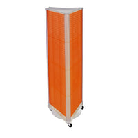 Azar Displays 60" x 16" 3-Sided Pegboard Floor Display with Wheels, Orange (700451-ORG)-Display unit is pre-assembled