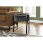 Monarch Specialties 3584 Accent Table - 23"H/Grey Stone-Look/Black Metal-Product dimensions: 23.25"H x 18.5"W x 11.75"D