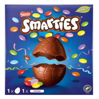 Nestle Smarties Large Easter Egg - 188g-Contains 1 hollow Easter milk chocolate egg plus 1 miniature classic chocolate bar
