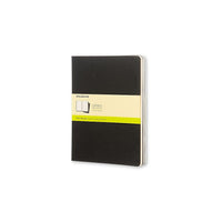 Moleskine Cahier Plain Soft Cover Journals - 7.5" x 9.75" - Black - 3 Pack-Black flexible cardboard cover