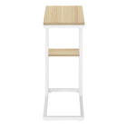 Monarch Specialties 3677 Accent Table - 25"H/Natural/White Metal-Warranty: 1 Year limited for parts