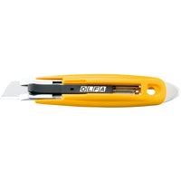 OLFA SK-9 Semi-Automatic Self-Retracting Safety Knife with Tape Splitter - Yellow-Semi-automatic safety knife