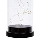 Truu Design Bell Jar with LED Starry String Lights, 12 inches, Clear-Bell jar made of glass and black plastic base (on/off switch located at the bottom)