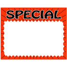 Special Show Card, Fluorescent Red Boarder, 7" H x 11" W, 100 Pack-Card stock