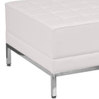 Flash Furniture HERCULES Imagination Series Melrose Leather Ottoman - White-Contemporary Style