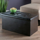 Winsome Ashford 15" x 29.9" Ottoman with Storage, Faux-Leather, Espresso (92627)-Wipe with damp cloth to clean