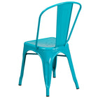 Flash Furniture Commercial Grade Crystal Teal-Blue Metal Indoor-Outdoor Stackable Chair-Seat Drain Holes assist in drying
