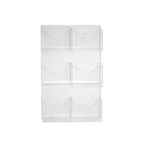 Azar Six-Pocket Wall Mount Letter Brochure Holder, 2/Pack (252098)-Wall Mount Letter Holder
