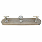 Cathay Importers Rustic 3 Faucet Wall Decor, Grey Wash (EC-09-0720)-Solid fir wood construction with assorted faucet handles