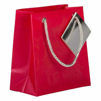 JAM Paper Opaque Shopping Bags - Mini - 5 3/4 x 5 3/4 x 2 1/2 - Red - 100 Pack-Color: Red
