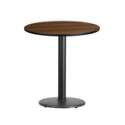 Flash Furniture 24'' Round Laminate Table Top, Walnut with 18'' Round Table-Height Base (XURD24WATR18)-Hospitality Table