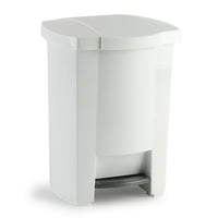Mistral Step-On Garbage Can - 19 Litre - White-Step Cans