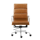 Plata Import Alark Office Chair Pu Leather Upholstery High Back Metal Frame - Tan-PU leather upholstery and metal gold frame in Tan
