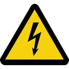 Accuform Signs Electricity Iso Warning Safety Labels, 2" x 2", Vinyl, Pictogram-Display Type Adhesive