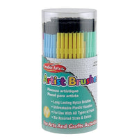 Charles Leonard Plastic Artist Brushes, Assorted Colours, 144 Pack (CHL73344)-Use with all types of paint