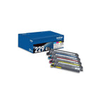Brother TN229 Standard-Yield Toner Cartridges - Black/Cyan/Magenta/Yellow - 4 Pack-Page yields up to 1,500 pages (black) and 1,200 pages (per colour cartridge)