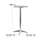 Flash Furniture 23.25" Round Aluminum Indoor-Outdoor Folding Bar Height Table with Base-Aluminum Column and Base