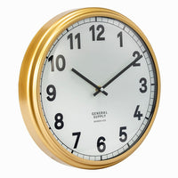 General Supply Goods + Co Tick and Tock Station Wall Clock-Metal Rim + Domed Glass