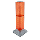Azar Displays 40" x 8" x 8" Standard 4-Sided Interlocking Pegboard Display Tower, Orange (703387-ORG)-Revolves on a weighted base